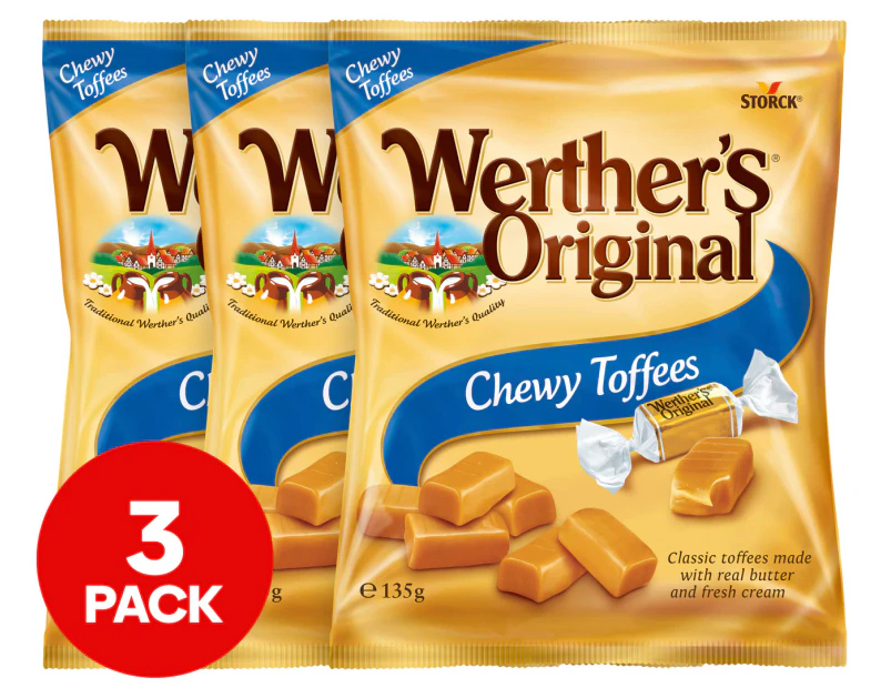 3 x Werther's Original Chewy Toffees 135g