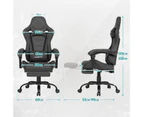 Ergonomic Gaming Chair with Footrest - High Back Swivel Computer Office Chair Height Adjustable Desk Chair Reclining Racing Game Chair w/Headrest Black