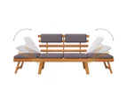 vidaXL 2-in-1 Garden Daybed with Cushion 190 cm Solid Acacia Wood