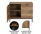Bronx 2 Door Sideboard W/adjustable Shelves Compact Buffet Table
