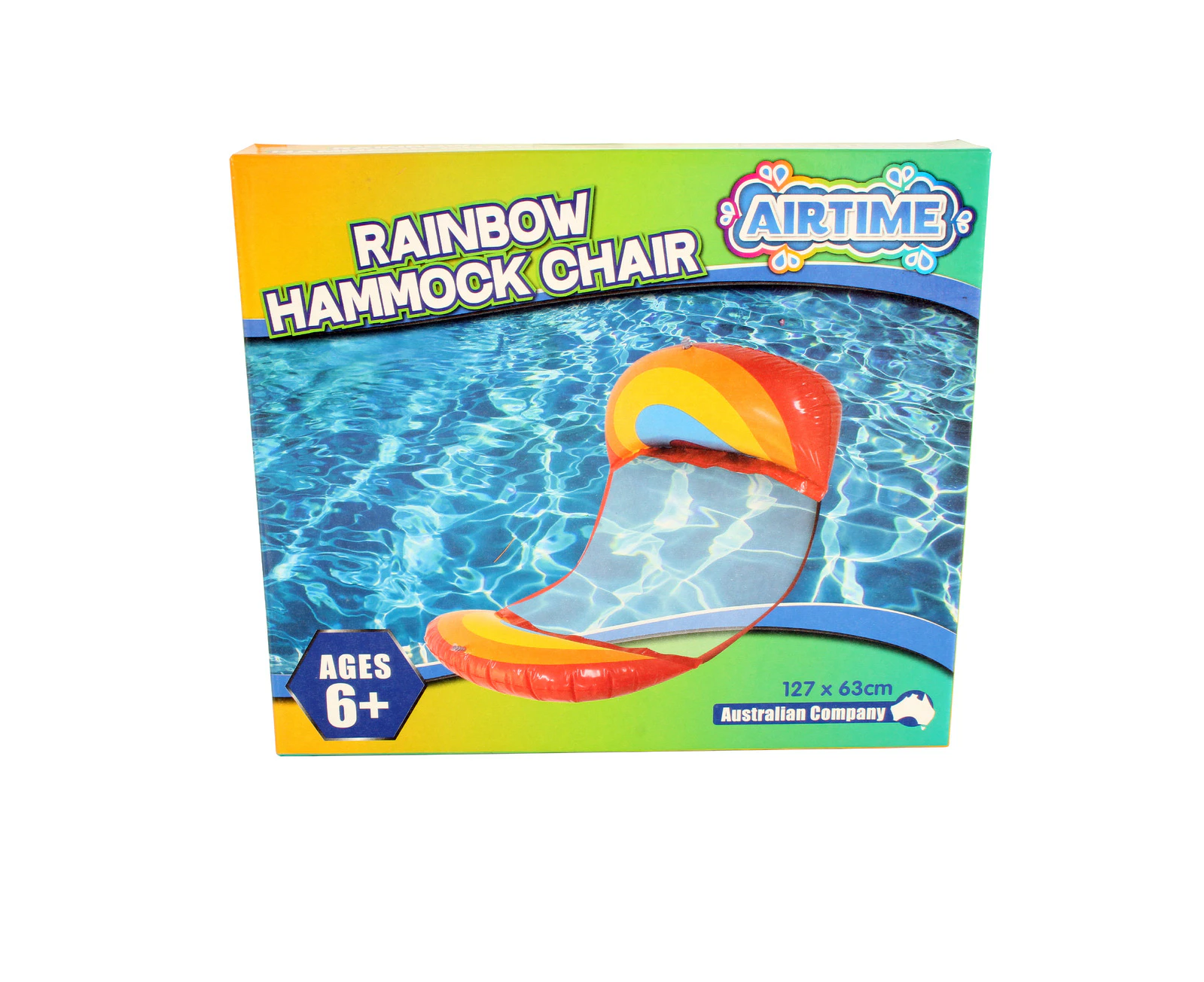 Airtime 127x63cm Rainbow Hammock Chair Beach/Pool Kids/Children Floating Lounge