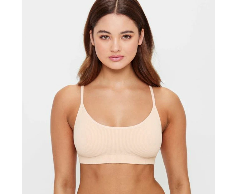 Ribbed Strappy Crop Top - Lily Loves - Neutral