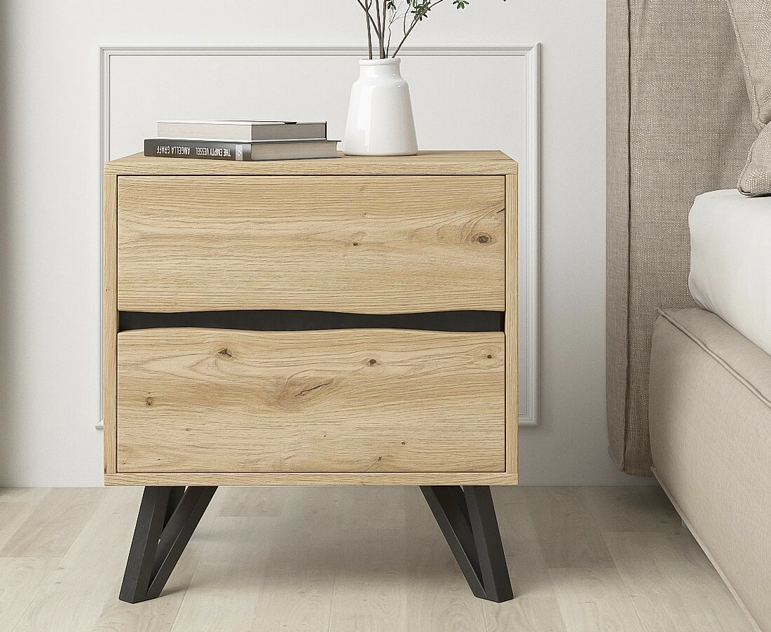 Grayson Two Drawer Bedside Table