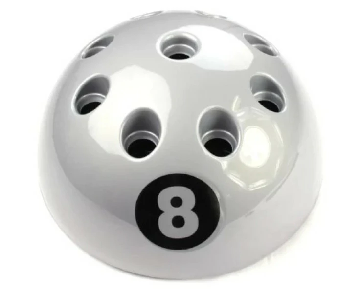 8 Ball Shape Pool Snooker Billiard Cue Stand Rack SILVER