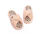 Barbie Womens Crossover Fluffy Slippers (Pink/Black) - NS7090