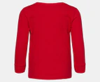 Tommy Hilfiger Baby Girls' Long Sleeve Heritage Logo Tee / T-Shirt / Tshirt - Blush Red