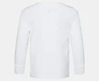 Tommy Hilfiger Baby Girls' Long Sleeve Heritage Logo Tee / T-Shirt / Tshirt - Fresh White