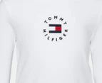 Tommy Hilfiger Baby Girls' Long Sleeve Heritage Logo Tee / T-Shirt / Tshirt - Fresh White