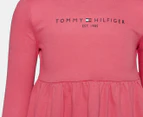 Tommy Hilfiger Baby Girls' Essential Long Sleeve Dress - Deep Watermelon