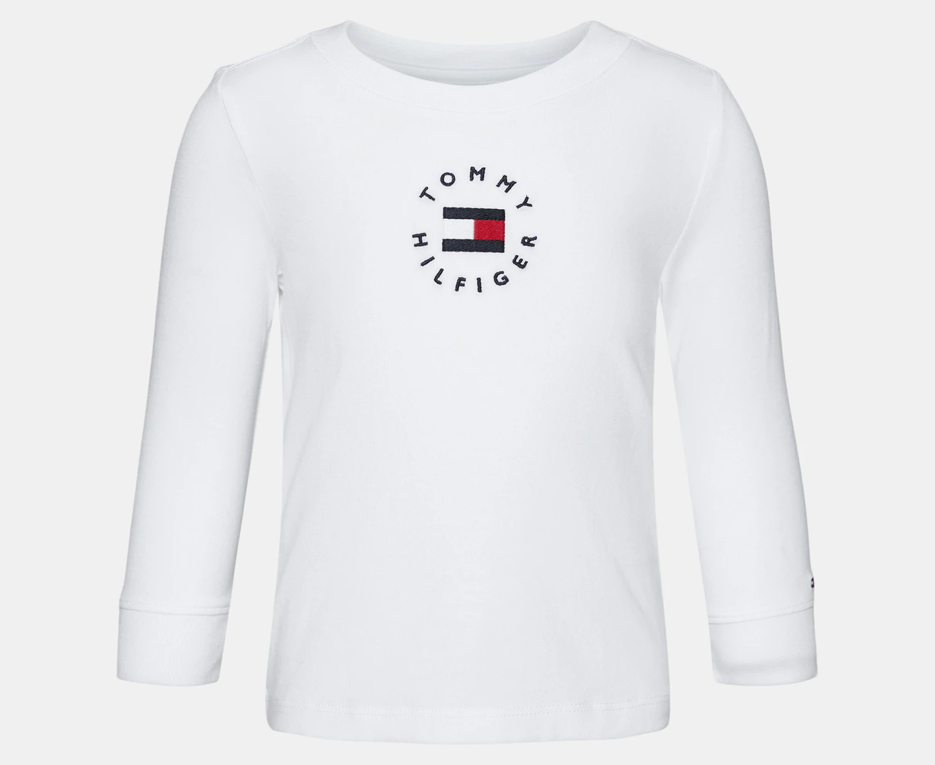 Tommy Hilfiger Baby Girls' Long Sleeve Heritage Logo Tee / T-Shirt / Tshirt - Fresh White