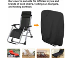 2 Pieces Folding Recliner Protective Cover (Black, 71*34*110cm), Garden Folding Chair Windscreen, Garden Recliner Cover