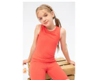 Girls Athletic Tank Tops Sleeveless Sports Tanks Kids Performance Tanks Quick Dry Yoga Outfits For Girls - Red