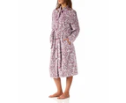 Magnolia Lounge Raspberry Button Through Fleece Dressing Gown