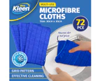 Xtra Kleen 72PCE Microfibre Cloths Lint Free Absorbent Multipurpose 30 x 30cm