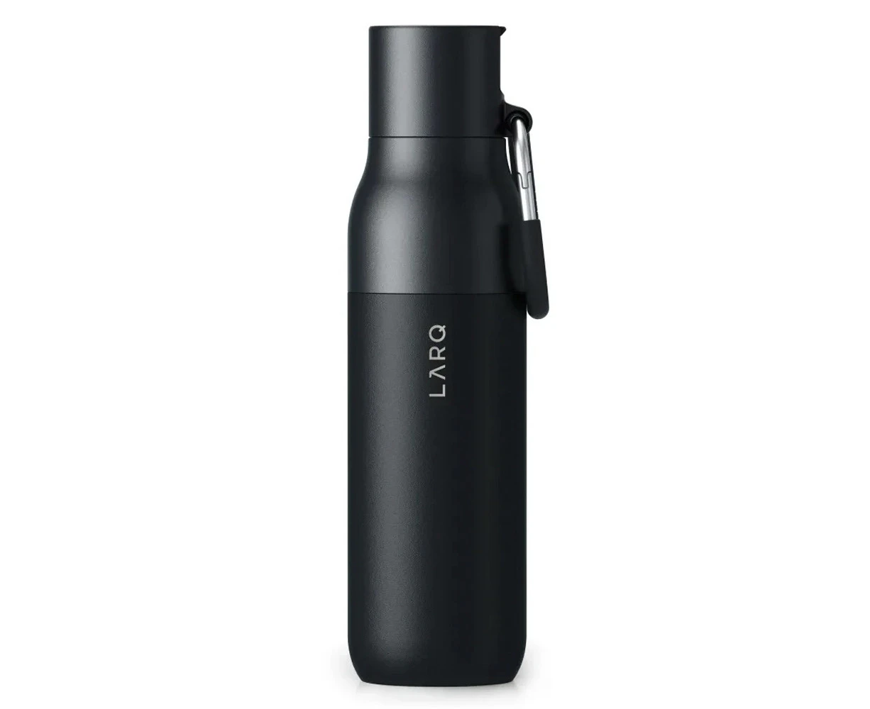 LARQ Filtered Double Wall Metal Water Drink Bottle Obsidian Black 500ml/17oz