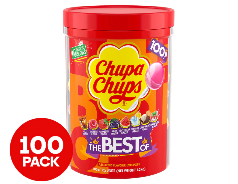 Chupa Chups The Best Of Tub Lollipops 100pk