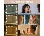 FENCHILIN Bluetooth Hollywood Mirror 80x58cm 18-LED Vanity Mirror with Lights USB Charge Tabletop Wall for Makeup