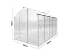 Livsip Greenhouse Aluminium Green House Garden Shed Base Polycarbonate Walk in 3.1x1.9M