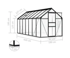 vidaXL Greenhouse with Base Frame Anthracite Aluminium 8.17 m²
