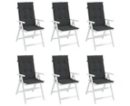 vidaXL Garden Highback Chair Cushions 6 pcs Black 120x50x3 cm Fabric