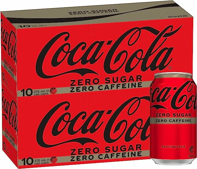 Coca-Cola Zero Sugar Caffeine Free Soft Drink Multipack Cans 20 x 375 mL