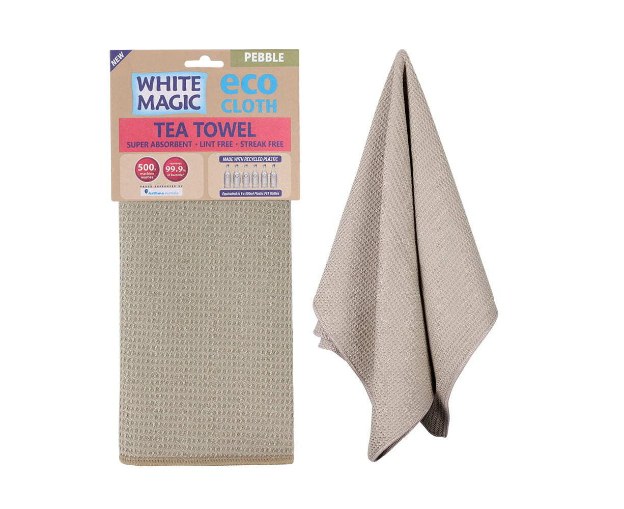 White Magic Reusable 70x50cm Tea Towel Absorbent Cleaning/Drying Cloth Pebble