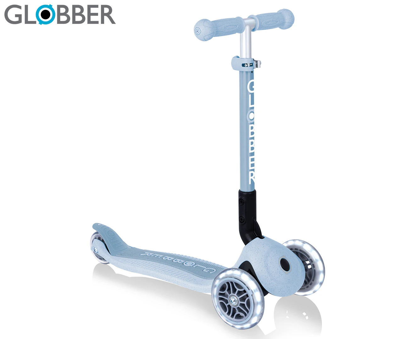 Globber EcoLogic Junior Foldable Plus Lights Scooter - Blueberry