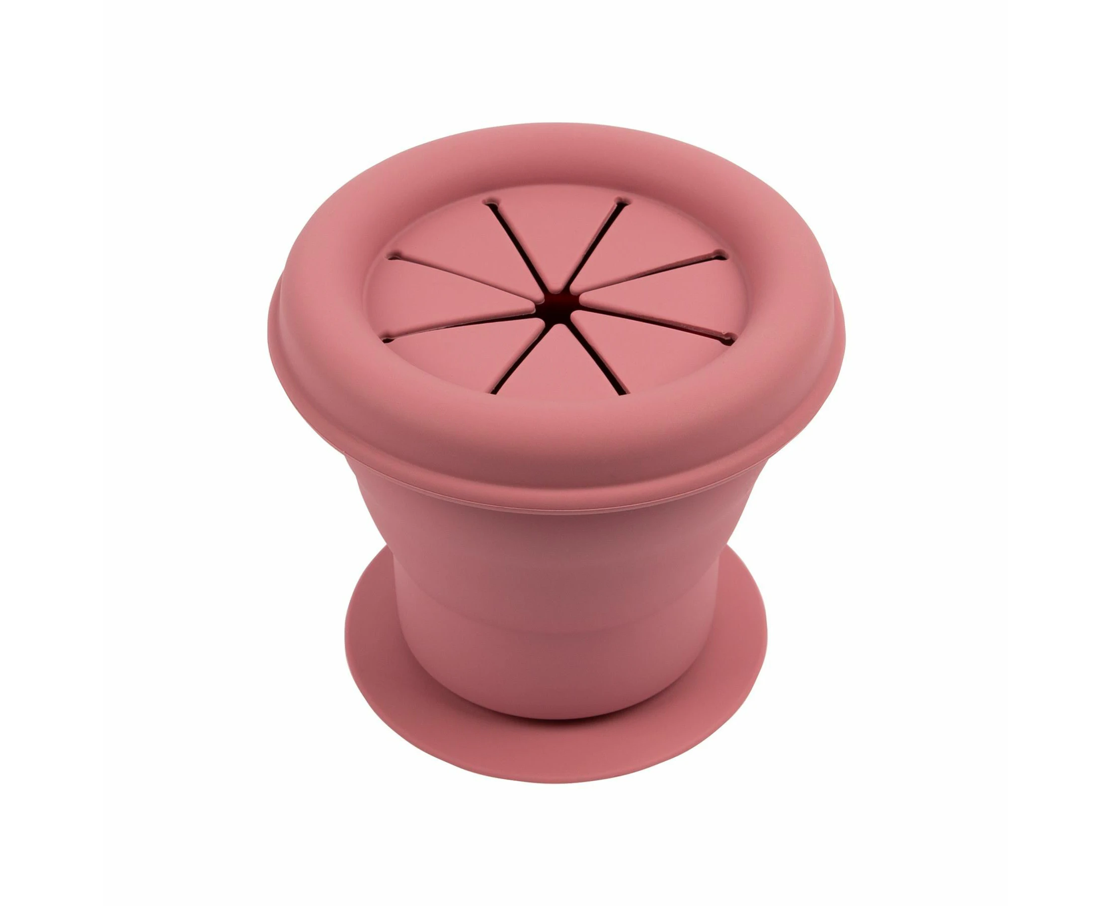 Tiny Dining Baby Silicone Suction Snack Pot - 330ml  - Dusty Rose