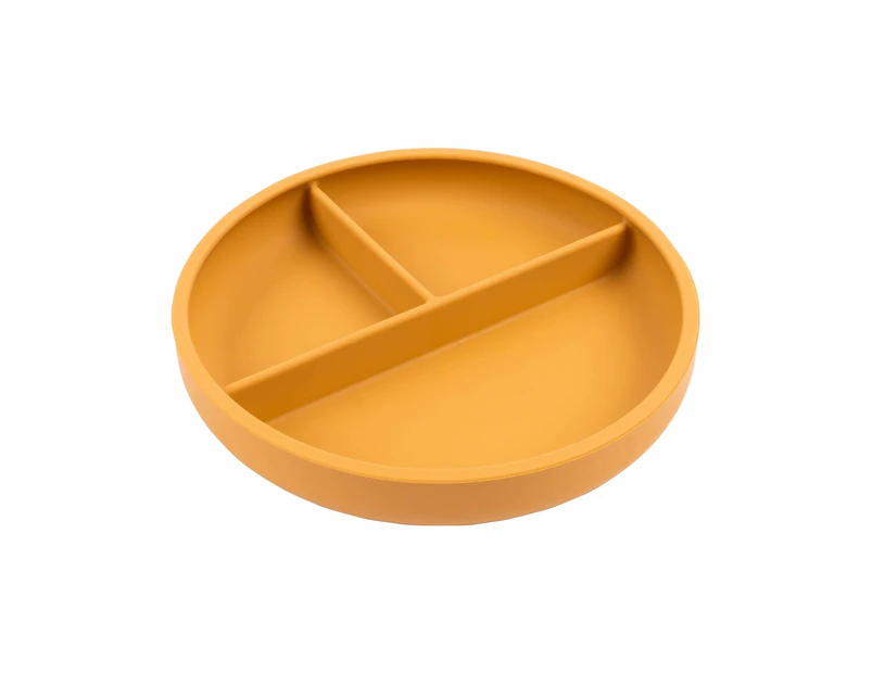 Tiny Dining Baby Divided Silicone Suction Plate - Ochre