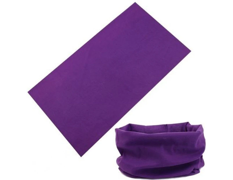 Women Pure Color Cycling Headscarf Head Wrap Bandana Scarf Headwear Warm - Purple