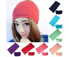 Women Pure Color Cycling Headscarf Head Wrap Bandana Scarf Headwear Warm - Rose Red