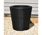 ZABILA Poly Rattan Wicker Large Planter Pot - Black