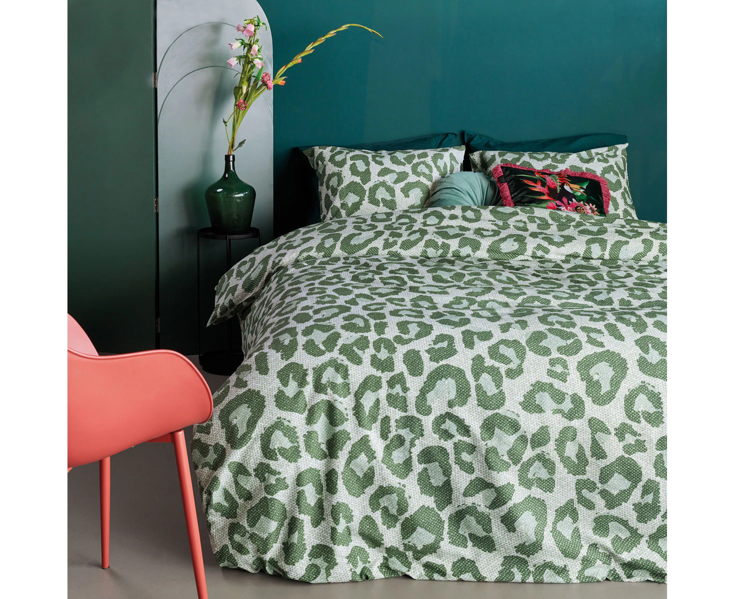 Bedding House Fabrice Green Cotton Quilt Cover Set