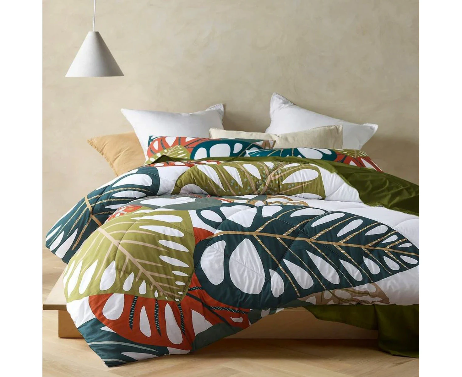 Accessorize 3 Piece Monstera Digital Printed Comforter Set