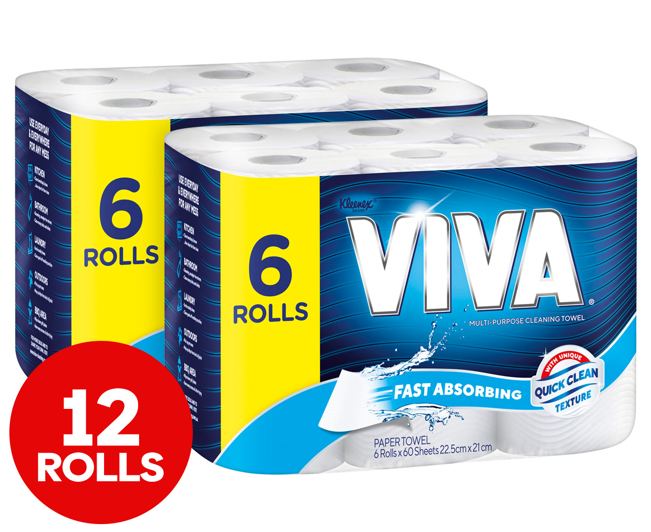 2 X 6pk VIVA Multipurpose Paper Towels Catch Com Au   64b73978db41f638223430 