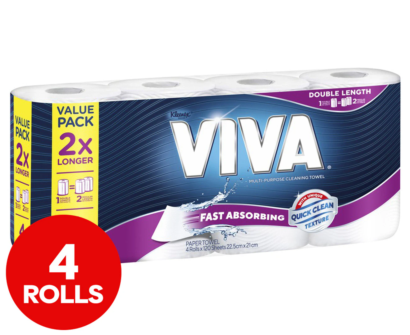 Viva Double Length Paper Towel 4pk