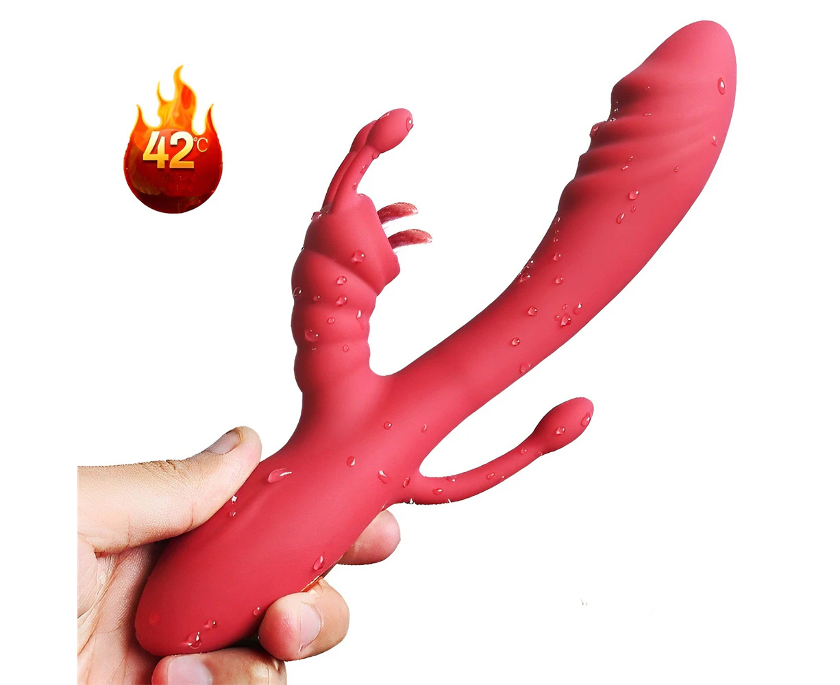 Miraco Rabbit Vibrator G-Spot Massager Heating Dildo Clitoral Stimulator Red