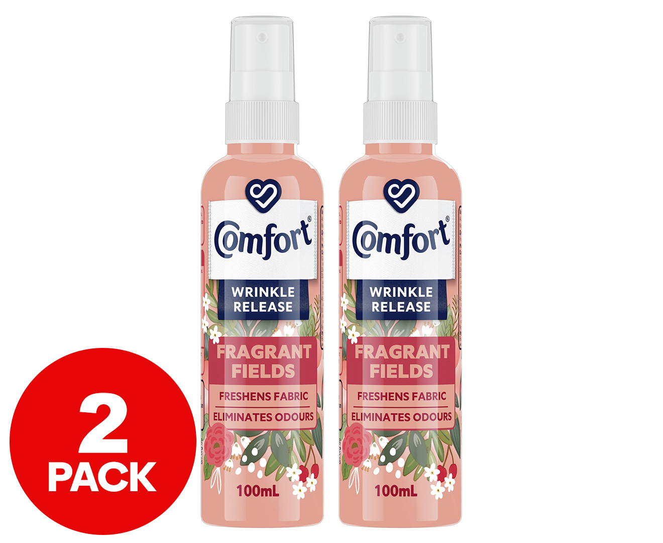 2 x Comfort Wrinkle Release Spray Fragrant Fields 100mL Catch .au