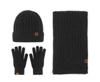 3-piece Winter Female Alpaca Winter Warm Men New Knitwear Hat Scarf Gloves