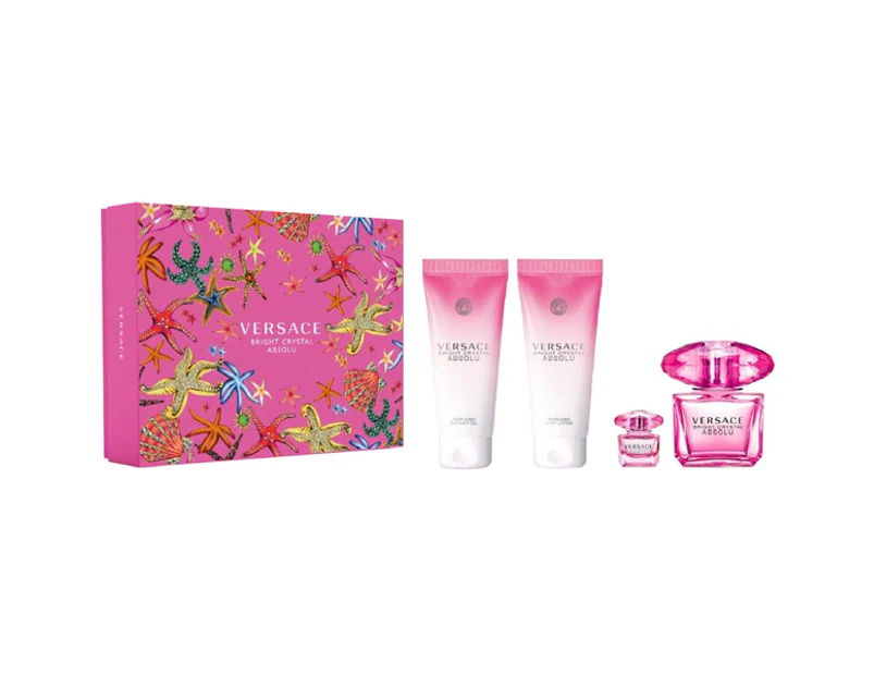 Versace Bright Crystal Absolu 4 Piece 90ml Eau De Parfum