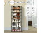 Giantex 7-Tier Vertical Shoe Rack Shoe Storage Organizer w/ Detachable Board Entryway Shoe Shelf for Narrow and Small Space,Black