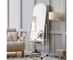 Full Length Mirror on Wheels Body Standing Hanging Floor Swivel Tilting Wall Mounted Arch Dressing Makeup Bedroom Hallway Storage White