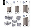 4 Piece Luggage Set Suitcase Carry On Traveller Bags Hard Shell Trolley Checked Bag TSA Lock Lightweight Expandable Champagne