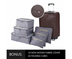 Luggage Travel Suitcase Set 4 Piece Carry On Traveller Checked Bag Hard Shell Lightweight Trolley TSA Lock Expandable Grey