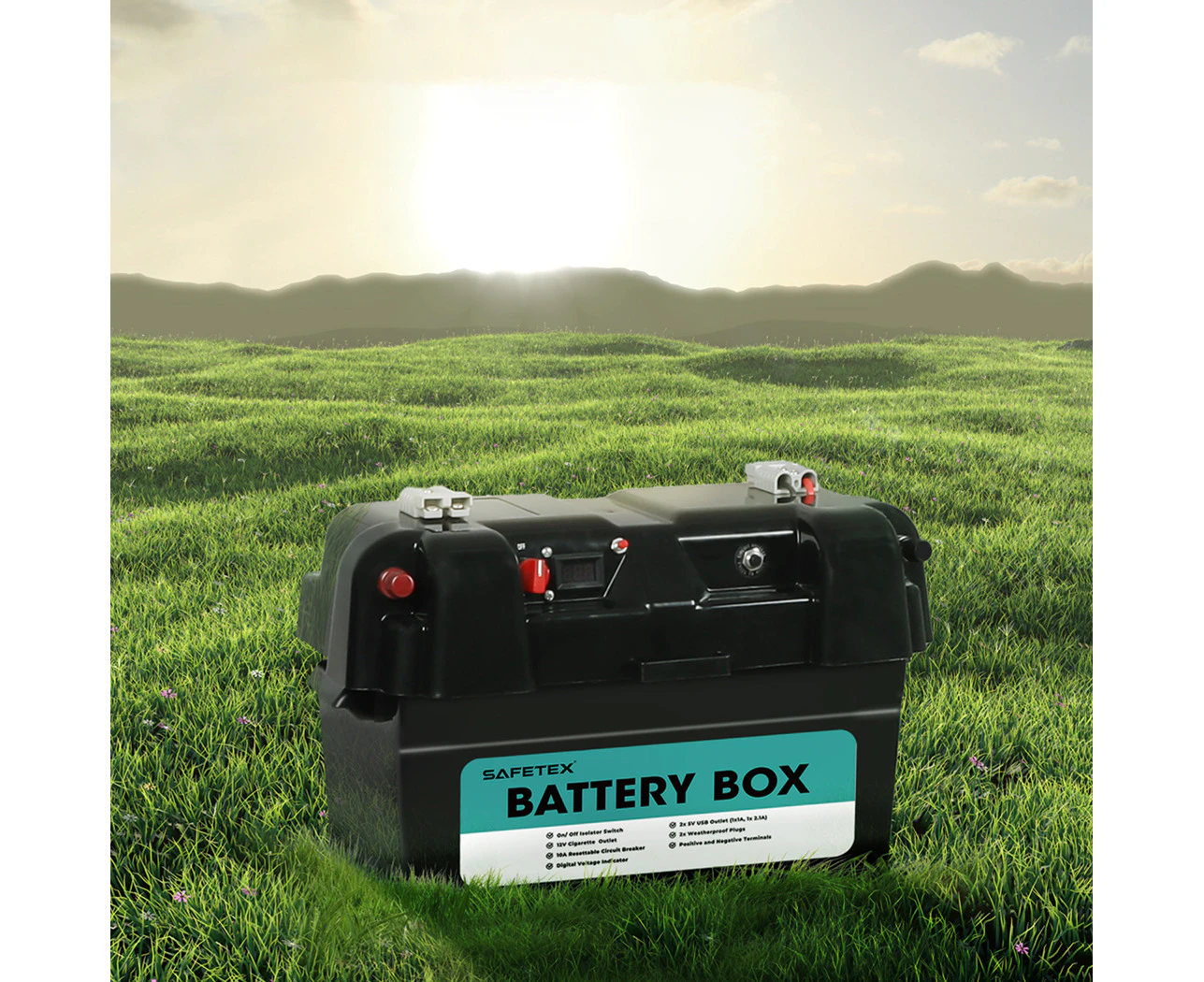 Safetex AGM Battery Box 12V Deep Cycle Battery Solar Caravan Camping