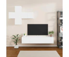 vidaXL TV Cabinet Set 7 Piece TV Stand White/High Gloss White Multi Sizes - White