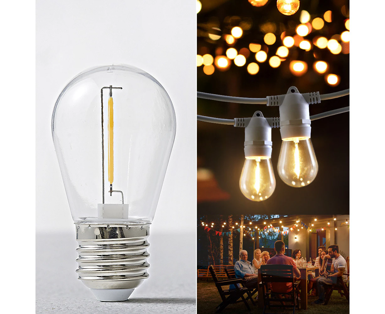 Groverdi 10PCS Replacement Bulbs Globes LED Festoon String Lights Party Garden Outdoor Hanging Bulb