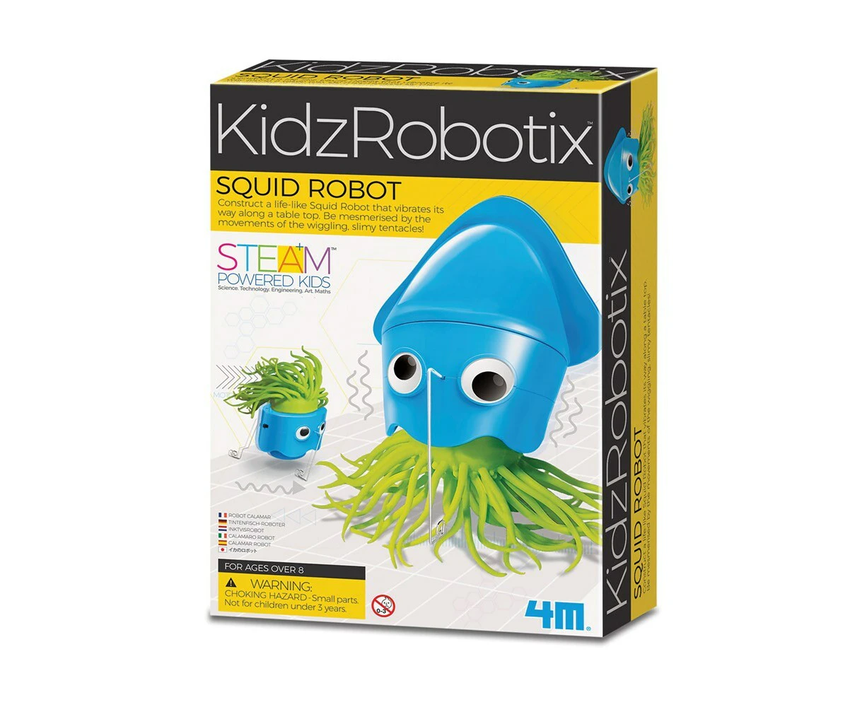 4M KidzRobotix Squidbot Build/Play Wiggling Tentacles Kids Learning Toy 8y+