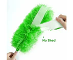 Green-Telescopic Duster with 1 Duster Heads, Washable Microfiber Duster, Duster with 135cm Extendable Handle, for Removing Spider Web