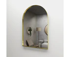 600x900mm Brushed Gold Metal Framed Mirror Wall Mount Arched Bathroom Mirror